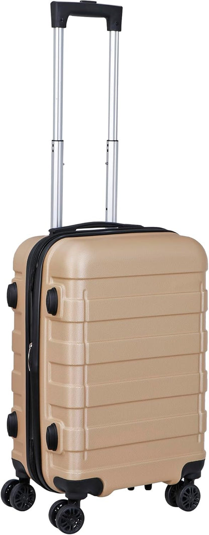 Hardside Expandable Luggage with Spinner Wheels, 21 Inch Carry On Luggage Airline Approved, Lightweight Travel Suitcase with Height Adjustable Handle (White)