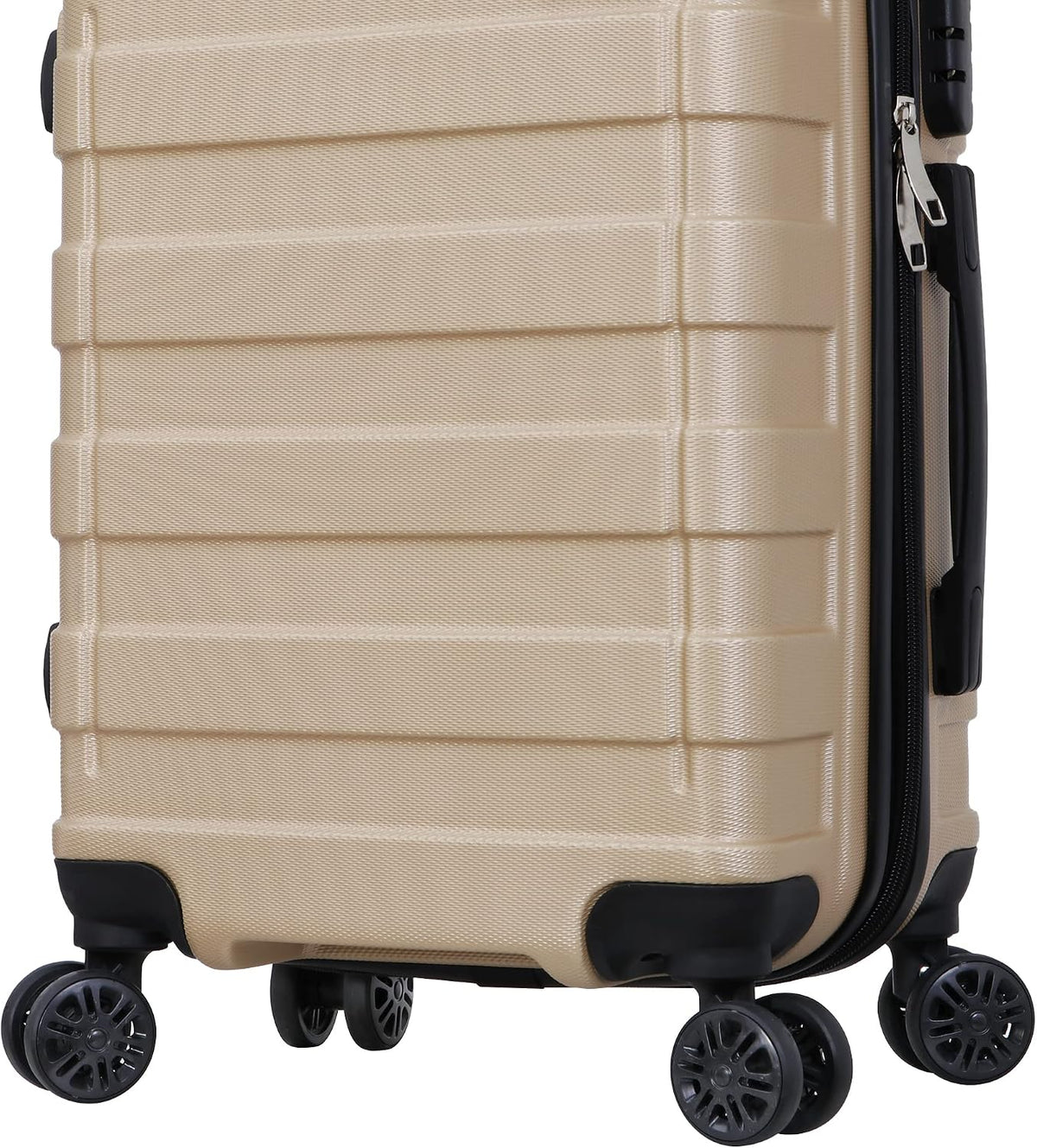 Hardside Expandable Luggage with Spinner Wheels, 21 Inch Carry On Luggage Airline Approved, Lightweight Travel Suitcase with Height Adjustable Handle (White)