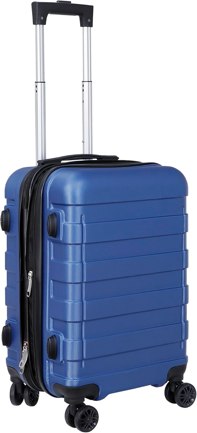 Hardside Expandable Luggage with Spinner Wheels, 21 Inch Carry On Luggage Airline Approved, Lightweight Travel Suitcase with Height Adjustable Handle (White)