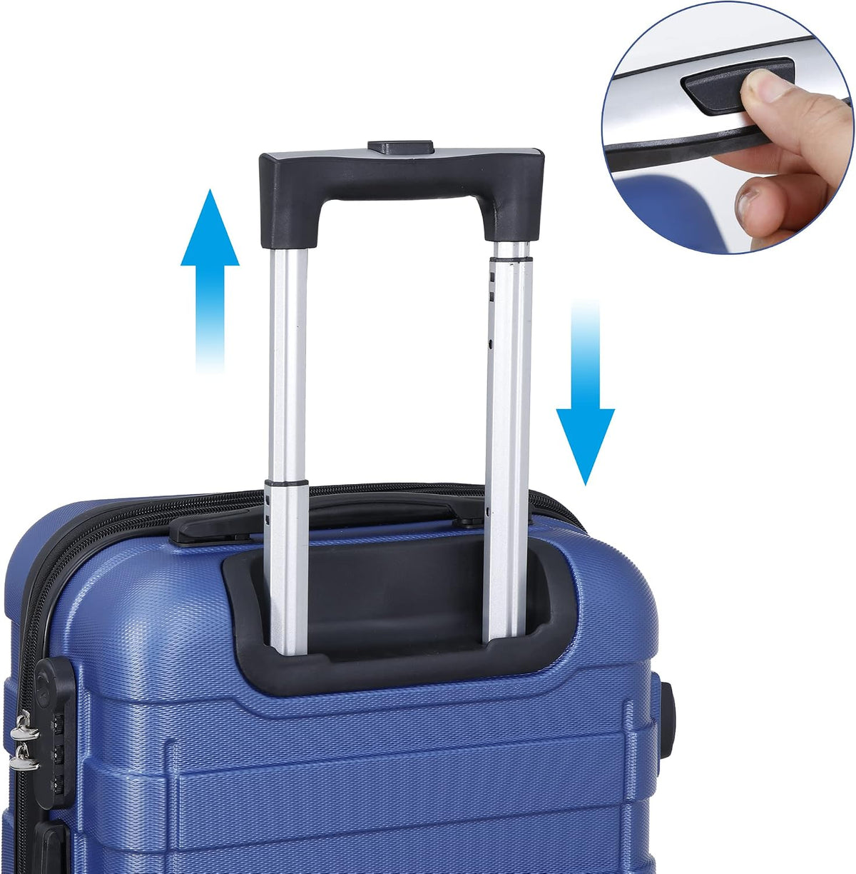 Hardside Expandable Luggage with Spinner Wheels, 21 Inch Carry On Luggage Airline Approved, Lightweight Travel Suitcase with Height Adjustable Handle (White)