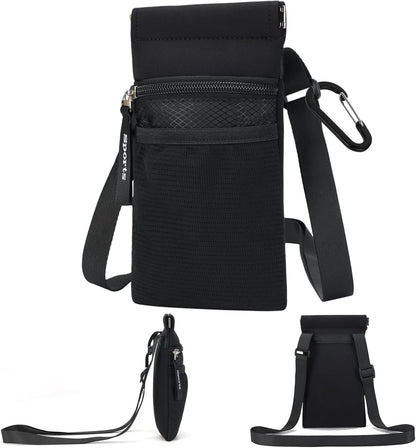 Crossbody Phone Purse with Water Bottle Holder - Multi-Function Cell Phone Pouch with Zipper & Mesh Pockets, Adjustable Strap Phone Holder for iPhone 17/16/15/14/13 Pro Max Plus, Samsung Galaxy (Gray)