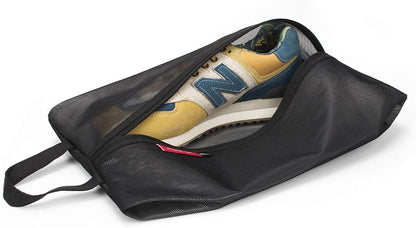 Shoe Bag for Travel, Water-Resistant Shoe Pouch for Gym, Odor-Resistant Soccer Cleats Bag for Sport (Black)