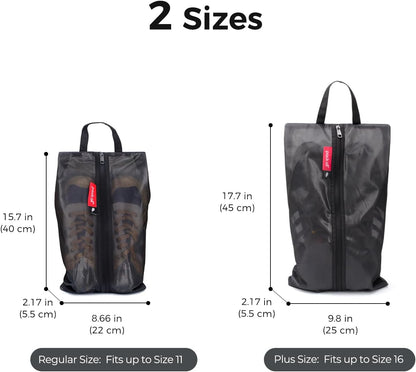 Shoe Bag for Travel, Water-Resistant Shoe Pouch for Gym, Odor-Resistant Soccer Cleats Bag for Sport (Black)