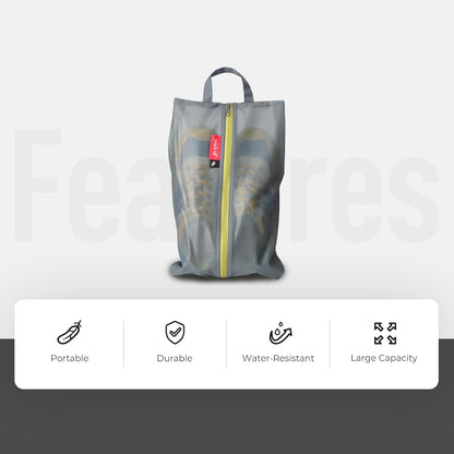 Shoe Bag for Travel, Water-Resistant Shoe Pouch for Gym, Odor-Resistant Soccer Cleats Bag for Sport (Black)