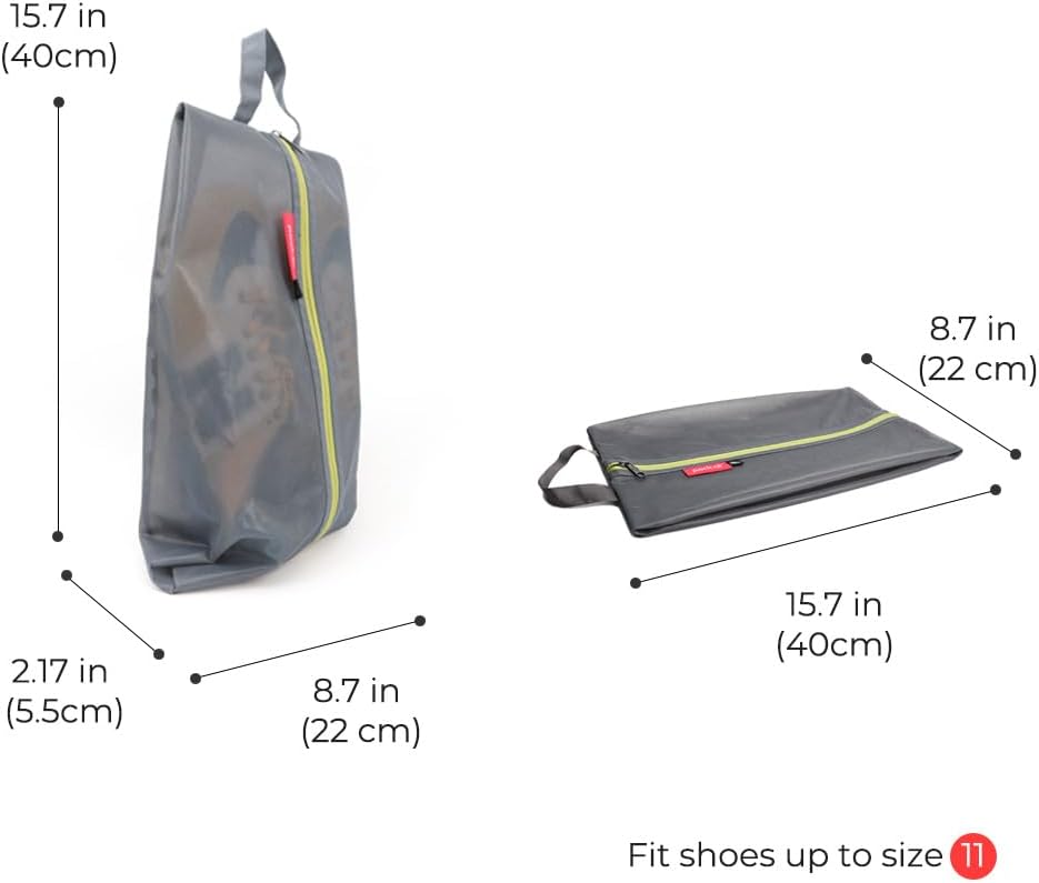 Shoe Bag for Travel, Water-Resistant Shoe Pouch for Gym, Odor-Resistant Soccer Cleats Bag for Sport (Black)