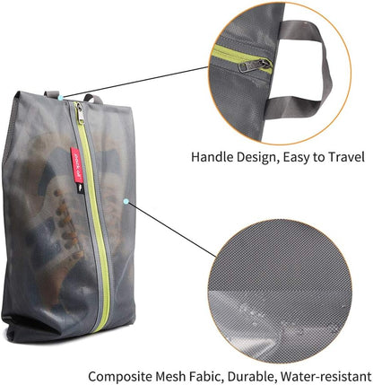 Shoe Bag for Travel, Water-Resistant Shoe Pouch for Gym, Odor-Resistant Soccer Cleats Bag for Sport (Black)