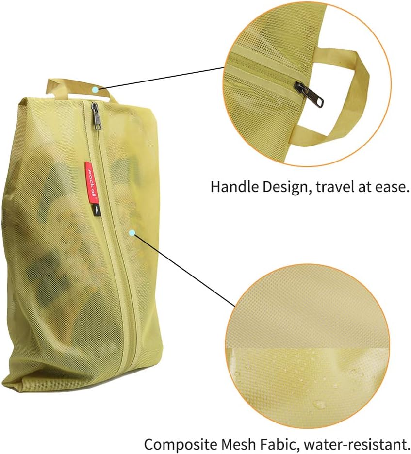 Shoe Bag for Travel, Water-Resistant Shoe Pouch for Gym, Odor-Resistant Soccer Cleats Bag for Sport (Black)