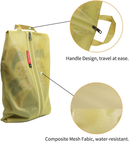 Shoe Bag for Travel, Water-Resistant Shoe Pouch for Gym, Odor-Resistant Soccer Cleats Bag for Sport (Black)