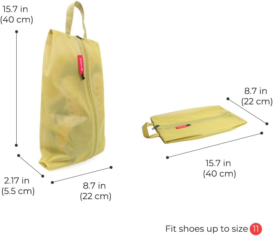 Shoe Bag for Travel, Water-Resistant Shoe Pouch for Gym, Odor-Resistant Soccer Cleats Bag for Sport (Black)