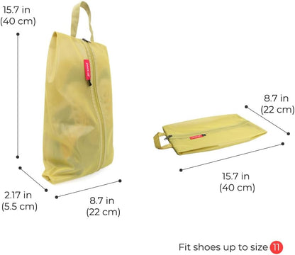Shoe Bag for Travel, Water-Resistant Shoe Pouch for Gym, Odor-Resistant Soccer Cleats Bag for Sport (Black)