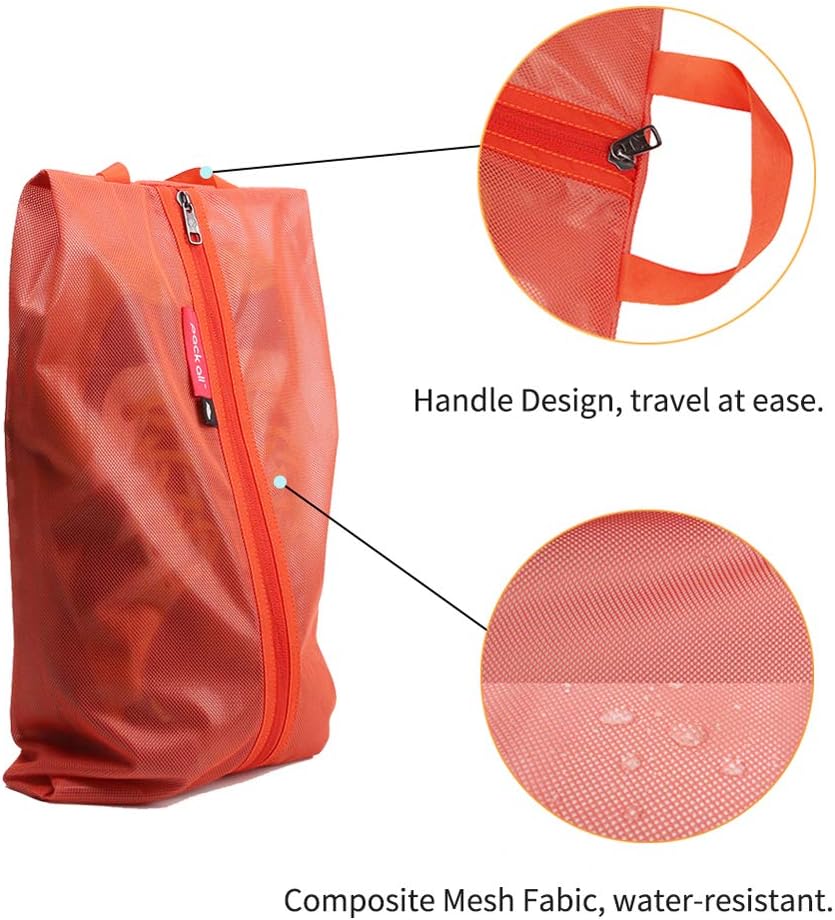 Shoe Bag for Travel, Water-Resistant Shoe Pouch for Gym, Odor-Resistant Soccer Cleats Bag for Sport (Black)