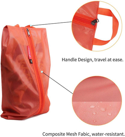 Shoe Bag for Travel, Water-Resistant Shoe Pouch for Gym, Odor-Resistant Soccer Cleats Bag for Sport (Black)