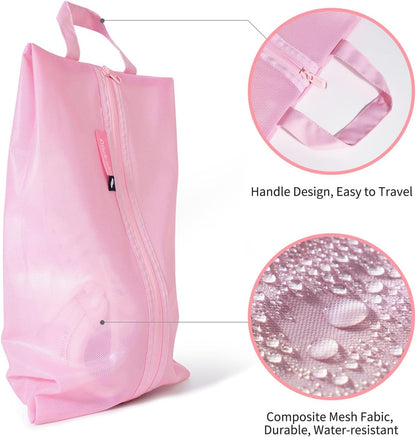 Shoe Bag for Travel, Water-Resistant Shoe Pouch for Gym, Odor-Resistant Soccer Cleats Bag for Sport (Black)