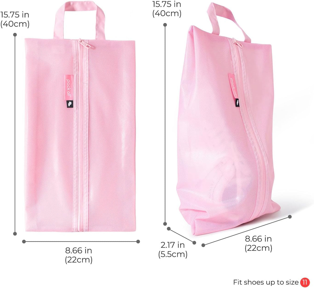 Shoe Bag for Travel, Water-Resistant Shoe Pouch for Gym, Odor-Resistant Soccer Cleats Bag for Sport (Black)