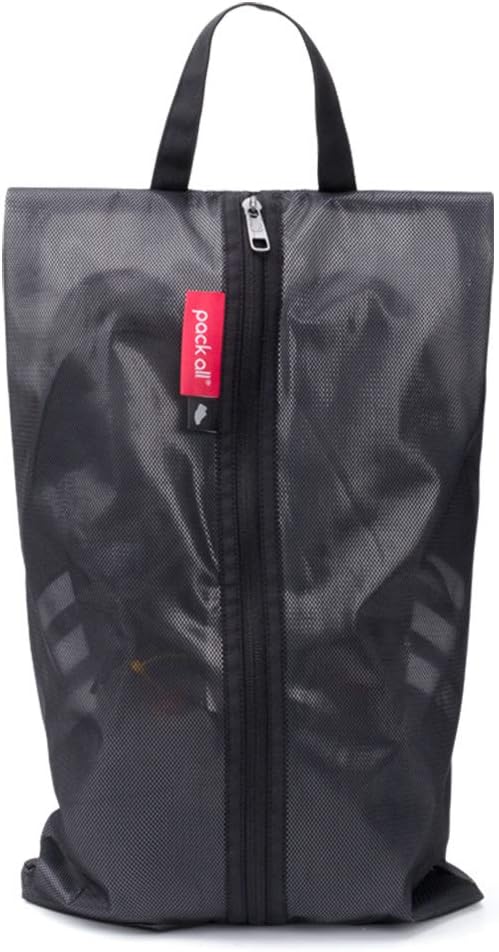 Shoe Bag for Travel, Water-Resistant Shoe Pouch for Gym, Odor-Resistant Soccer Cleats Bag for Sport (Black)