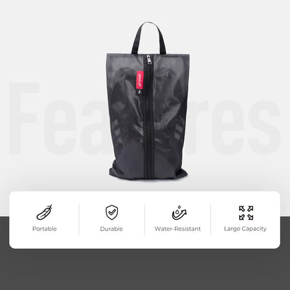 Shoe Bag for Travel, Water-Resistant Shoe Pouch for Gym, Odor-Resistant Soccer Cleats Bag for Sport (Black)