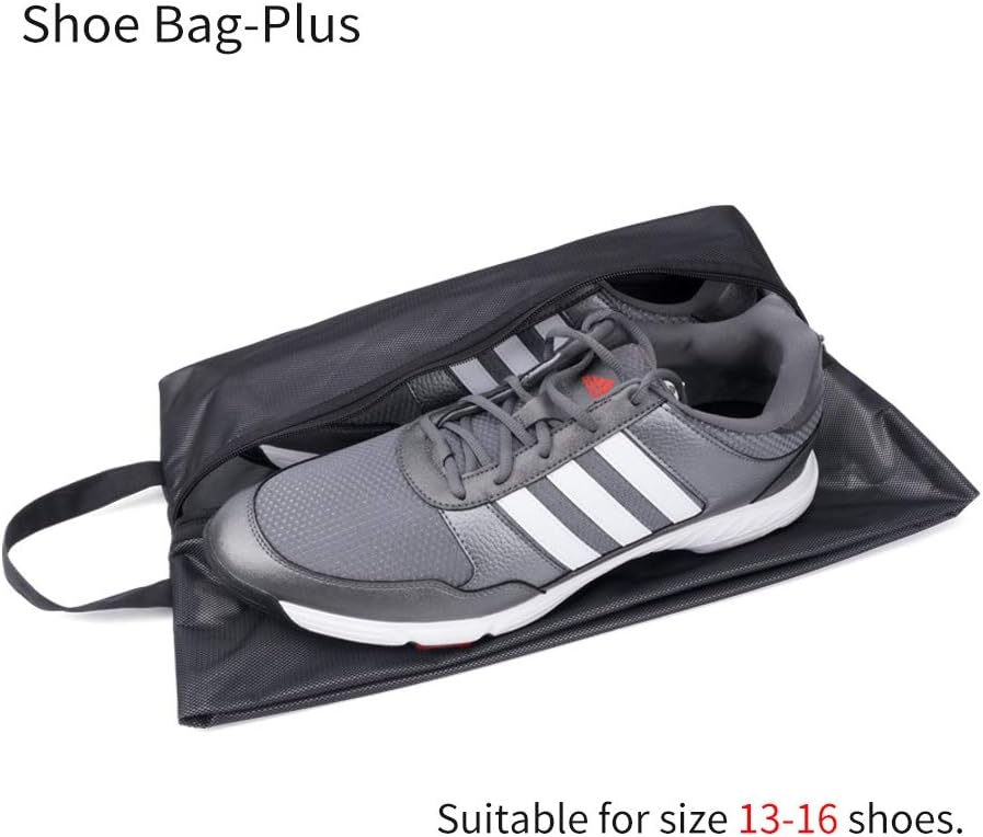 Shoe Bag for Travel, Water-Resistant Shoe Pouch for Gym, Odor-Resistant Soccer Cleats Bag for Sport (Black)