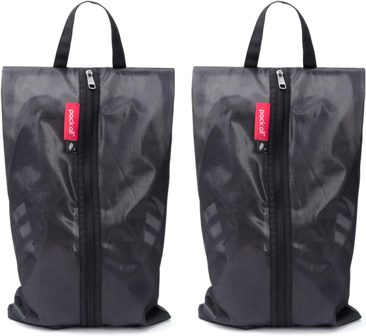 Shoe Bag for Travel, Water-Resistant Shoe Pouch for Gym, Odor-Resistant Soccer Cleats Bag for Sport (Black)
