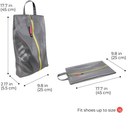 Shoe Bag for Travel, Water-Resistant Shoe Pouch for Gym, Odor-Resistant Soccer Cleats Bag for Sport (Black)