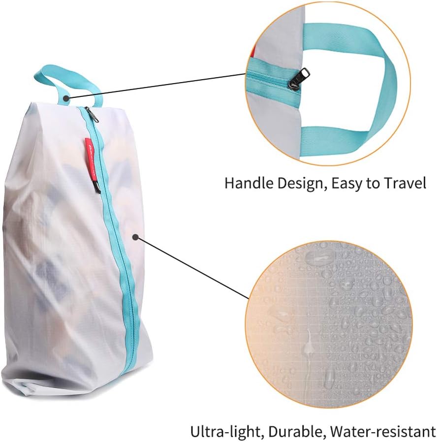 Shoe Bag for Travel, Water-Resistant Shoe Pouch for Gym, Odor-Resistant Soccer Cleats Bag for Sport (Black)