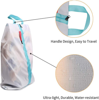 Shoe Bag for Travel, Water-Resistant Shoe Pouch for Gym, Odor-Resistant Soccer Cleats Bag for Sport (Black)