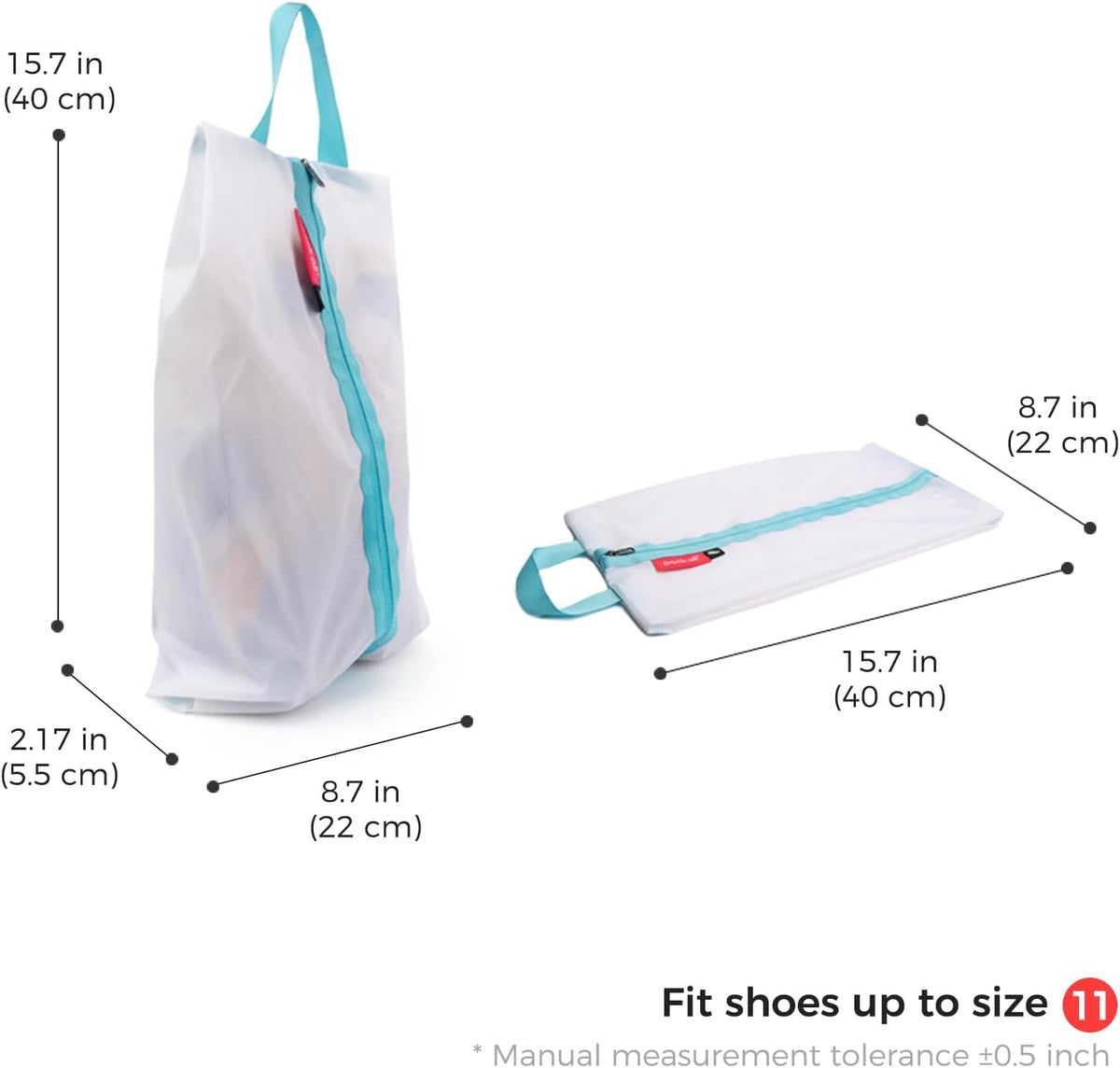 Shoe Bag for Travel, Water-Resistant Shoe Pouch for Gym, Odor-Resistant Soccer Cleats Bag for Sport (Black)