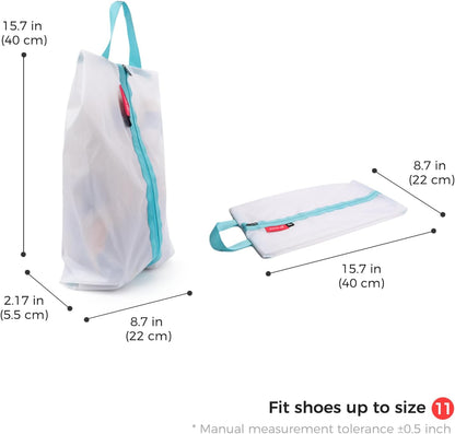 Shoe Bag for Travel, Water-Resistant Shoe Pouch for Gym, Odor-Resistant Soccer Cleats Bag for Sport (Black)