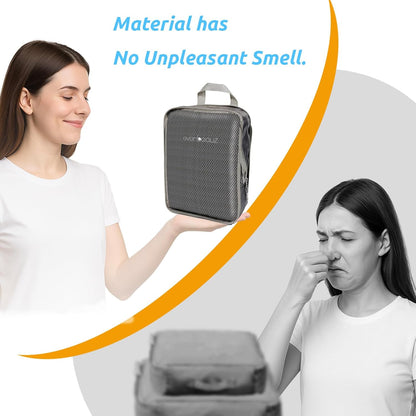 Packing Cubes for Travel - Sturdy, Lightweight & Waterproof Compression. A Durable and Tidy Packing Solution for Easy Travel Organization. Includes Toiletry and Shoe Bags (Grey)