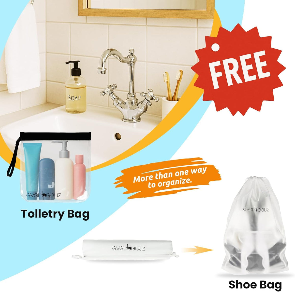Packing Cubes for Travel - Sturdy, Lightweight & Waterproof Compression. A Durable and Tidy Packing Solution for Easy Travel Organization. Includes Toiletry and Shoe Bags (Grey)