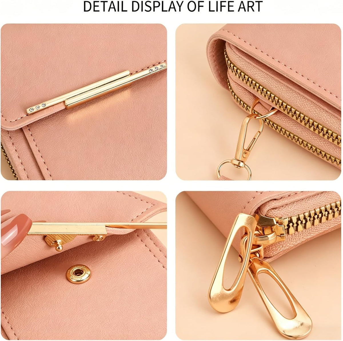 Touchscreen Crossbody Phone Purse for Women, Small Anti-Theft Leather Messenger Bag with RFID Blocking, Lightweight Quick