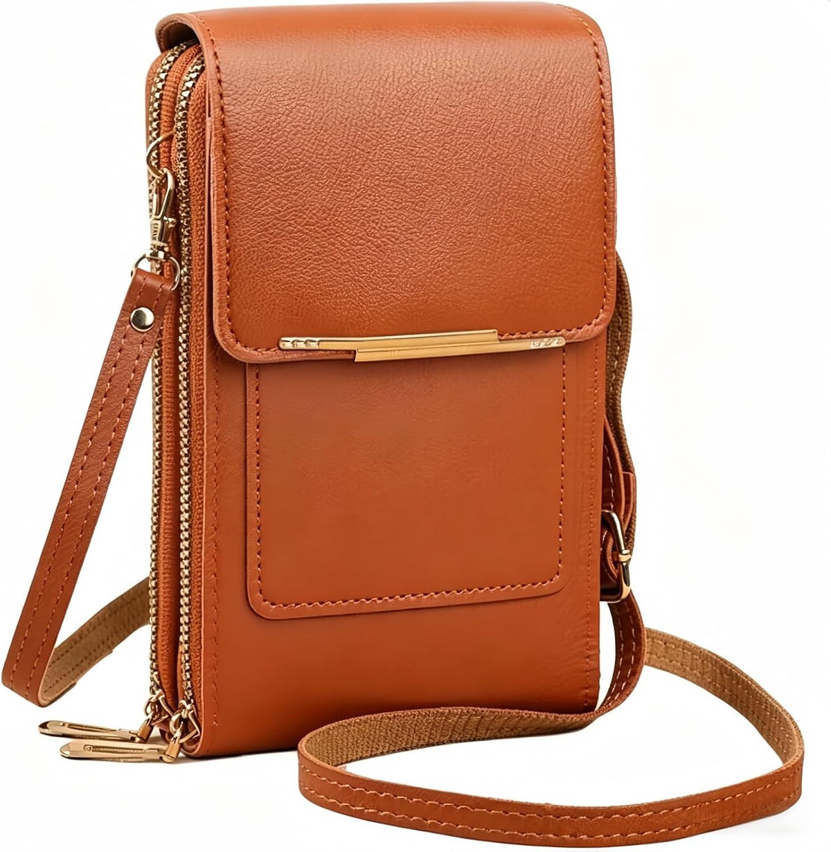 Touchscreen Crossbody Phone Purse for Women, Small Anti-Theft Leather Messenger Bag with RFID Blocking, Lightweight Quick