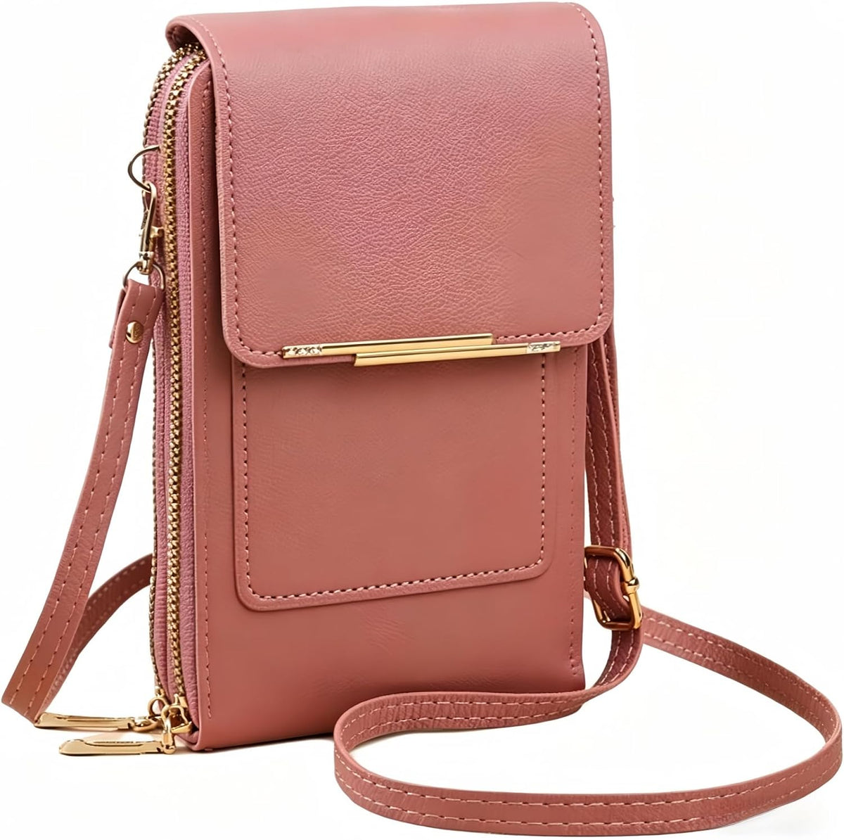 Touchscreen Crossbody Phone Purse for Women, Small Anti-Theft Leather Messenger Bag with RFID Blocking, Lightweight Quick