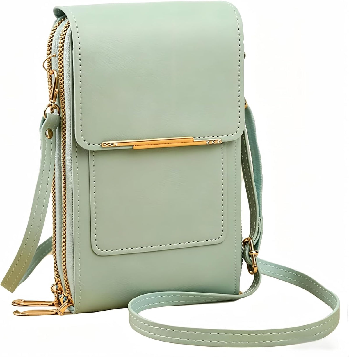 Touchscreen Crossbody Phone Purse for Women, Small Anti-Theft Leather Messenger Bag with RFID Blocking, Lightweight Quick