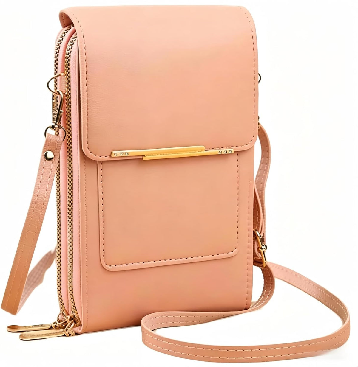 Touchscreen Crossbody Phone Purse for Women, Small Anti-Theft Leather Messenger Bag with RFID Blocking, Lightweight Quick