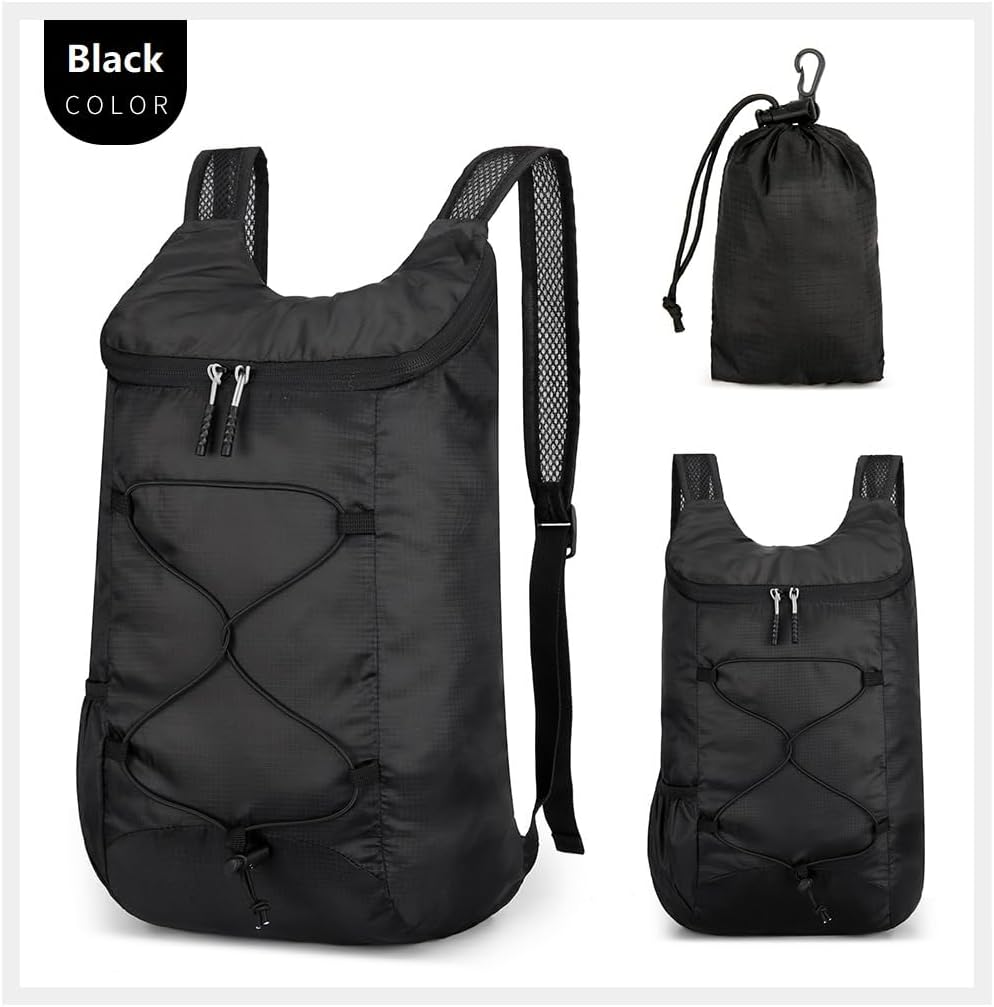16L Foldable Hiking Backpack,Small Packable Daypack,Dark Blue | Lightweight ,Outdoor Collapsible Rucksack,Ultralight Folding Back Pack, Water Repellent, Men Women Travel Gym, Easy Carry-on