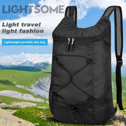 16L Foldable Hiking Backpack,Small Packable Daypack,Dark Blue | Lightweight ,Outdoor Collapsible Rucksack,Ultralight Folding Back Pack, Water Repellent, Men Women Travel Gym, Easy Carry-on