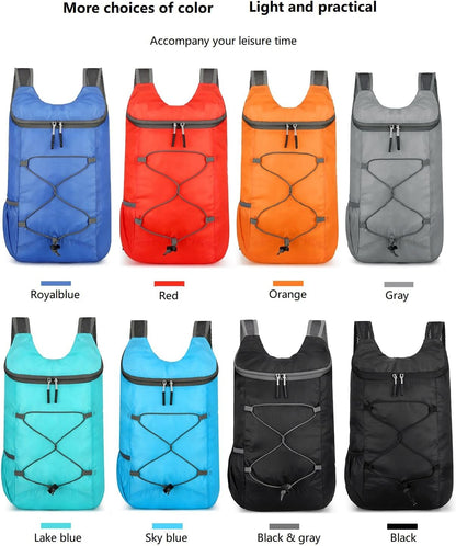 16L Foldable Hiking Backpack,Small Packable Daypack,Dark Blue | Lightweight ,Outdoor Collapsible Rucksack,Ultralight Folding Back Pack, Water Repellent, Men Women Travel Gym, Easy Carry-on