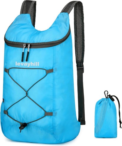16L Foldable Hiking Backpack,Small Packable Daypack,Dark Blue | Lightweight ,Outdoor Collapsible Rucksack,Ultralight Folding Back Pack, Water Repellent, Men Women Travel Gym, Easy Carry-on