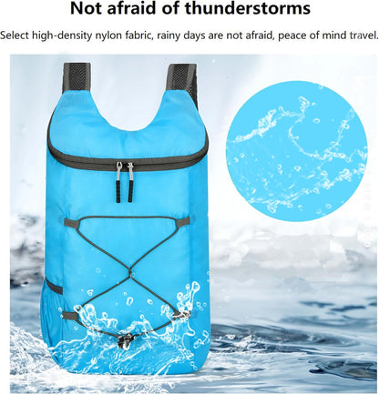 16L Foldable Hiking Backpack,Small Packable Daypack,Dark Blue | Lightweight ,Outdoor Collapsible Rucksack,Ultralight Folding Back Pack, Water Repellent, Men Women Travel Gym, Easy Carry-on