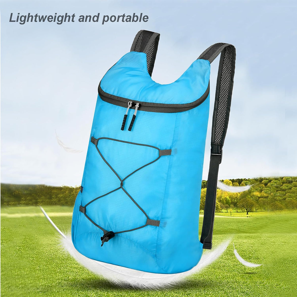 16L Foldable Hiking Backpack,Small Packable Daypack,Dark Blue | Lightweight ,Outdoor Collapsible Rucksack,Ultralight Folding Back Pack, Water Repellent, Men Women Travel Gym, Easy Carry-on