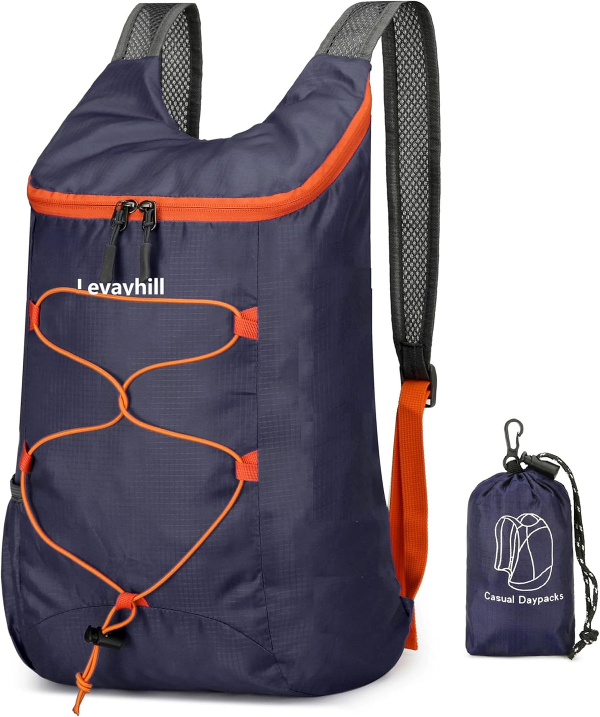 16L Foldable Hiking Backpack,Small Packable Daypack,Dark Blue | Lightweight ,Outdoor Collapsible Rucksack,Ultralight Folding Back Pack, Water Repellent, Men Women Travel Gym, Easy Carry-on