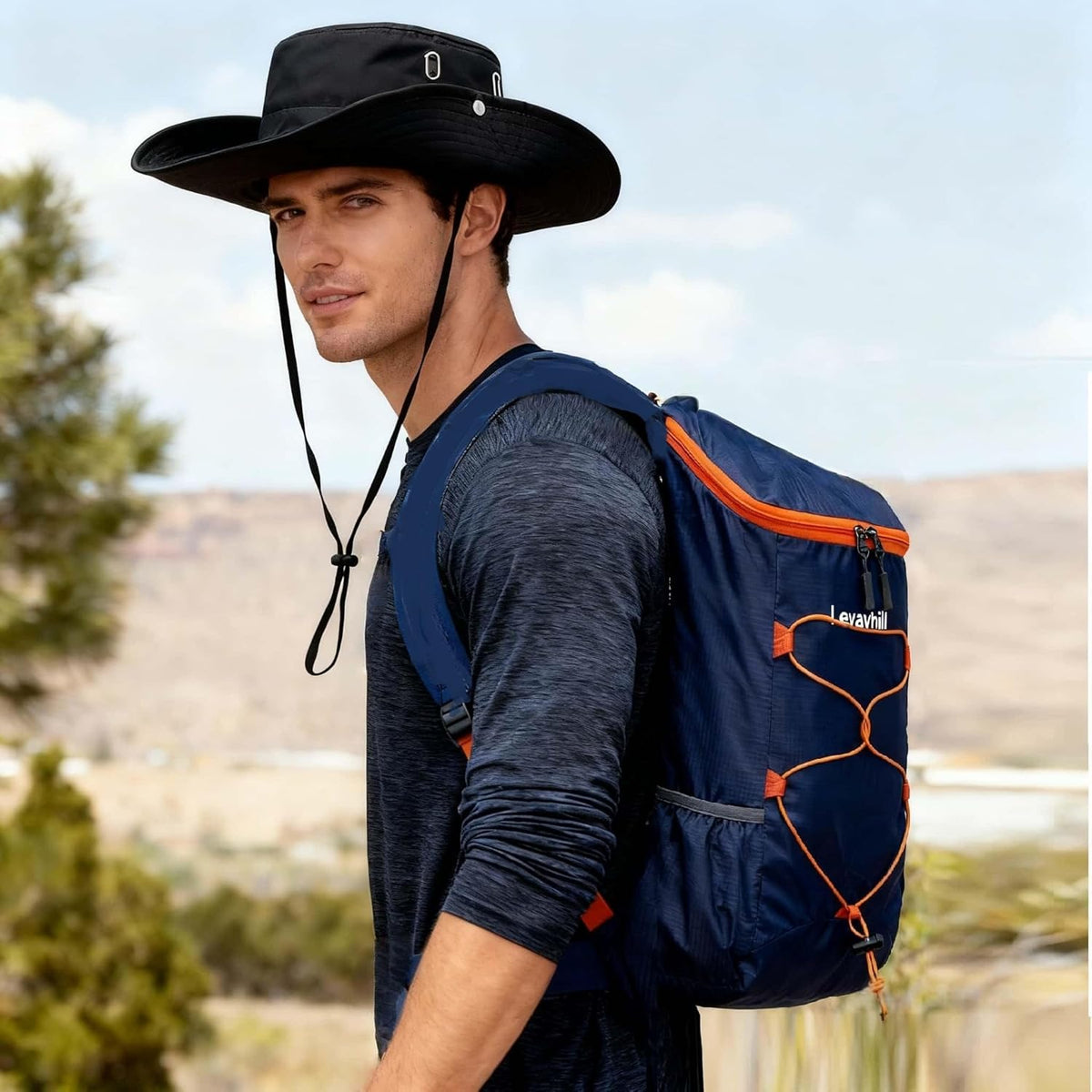 16L Foldable Hiking Backpack,Small Packable Daypack,Dark Blue | Lightweight ,Outdoor Collapsible Rucksack,Ultralight Folding Back Pack, Water Repellent, Men Women Travel Gym, Easy Carry-on