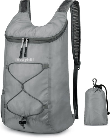 16L Foldable Hiking Backpack,Small Packable Daypack,Dark Blue | Lightweight ,Outdoor Collapsible Rucksack,Ultralight Folding Back Pack, Water Repellent, Men Women Travel Gym, Easy Carry-on