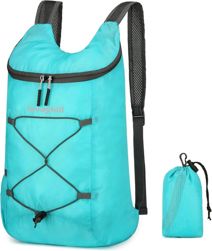 16L Foldable Hiking Backpack,Small Packable Daypack,Dark Blue | Lightweight ,Outdoor Collapsible Rucksack,Ultralight Folding Back Pack, Water Repellent, Men Women Travel Gym, Easy Carry-on