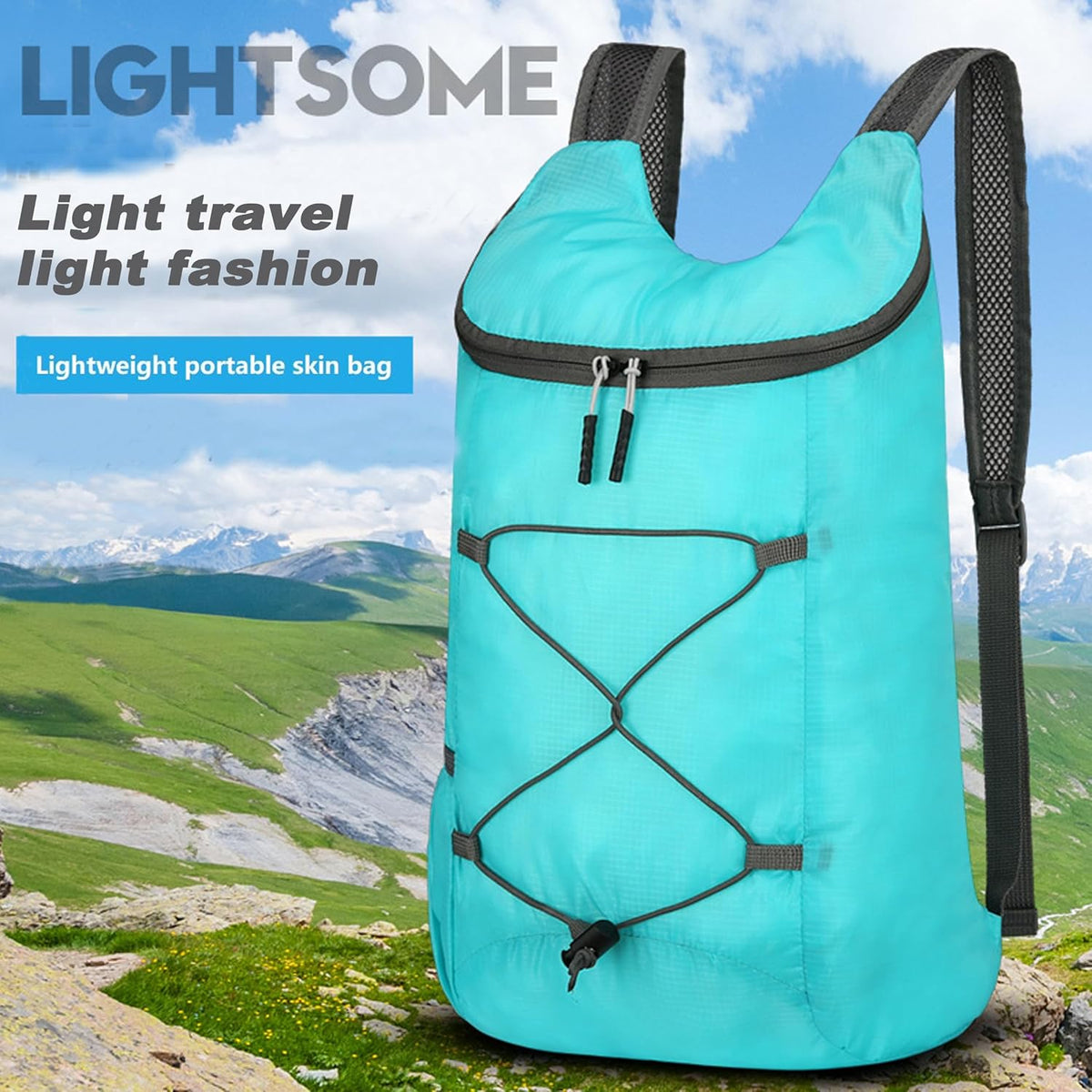 16L Foldable Hiking Backpack,Small Packable Daypack,Dark Blue | Lightweight ,Outdoor Collapsible Rucksack,Ultralight Folding Back Pack, Water Repellent, Men Women Travel Gym, Easy Carry-on