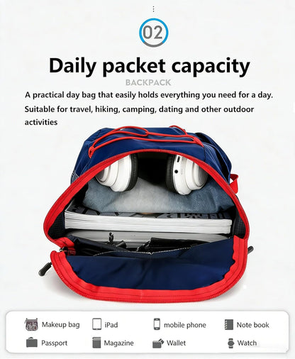 16L Foldable Hiking Backpack,Small Packable Daypack,Dark Blue | Lightweight ,Outdoor Collapsible Rucksack,Ultralight Folding Back Pack, Water Repellent, Men Women Travel Gym, Easy Carry-on