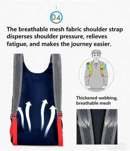 16L Foldable Hiking Backpack,Small Packable Daypack,Dark Blue | Lightweight ,Outdoor Collapsible Rucksack,Ultralight Folding Back Pack, Water Repellent, Men Women Travel Gym, Easy Carry-on