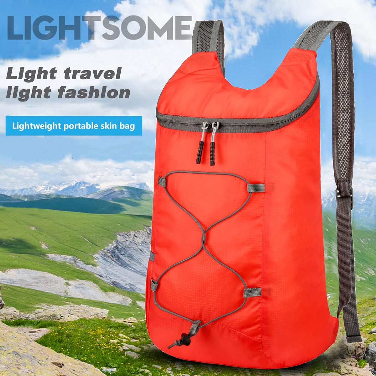 16L Foldable Hiking Backpack,Small Packable Daypack,Dark Blue | Lightweight ,Outdoor Collapsible Rucksack,Ultralight Folding Back Pack, Water Repellent, Men Women Travel Gym, Easy Carry-on