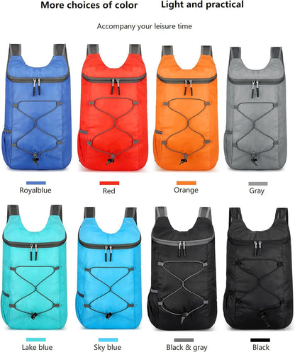 16L Foldable Hiking Backpack,Small Packable Daypack,Dark Blue | Lightweight ,Outdoor Collapsible Rucksack,Ultralight Folding Back Pack, Water Repellent, Men Women Travel Gym, Easy Carry-on