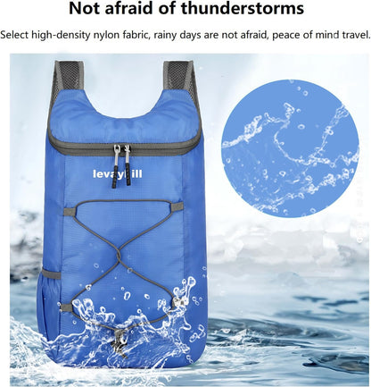 16L Foldable Hiking Backpack,Small Packable Daypack,Dark Blue | Lightweight ,Outdoor Collapsible Rucksack,Ultralight Folding Back Pack, Water Repellent, Men Women Travel Gym, Easy Carry-on